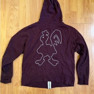 Purple Hoodie with Rooster Design